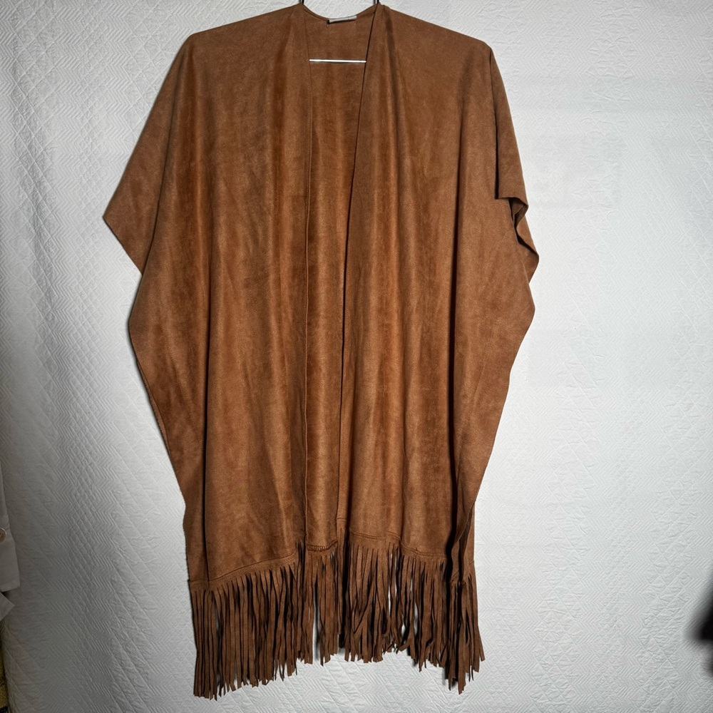 LULLA COLLECTION by BINDYA Open Style Shawl Wrap Fringe duster cardigan OS